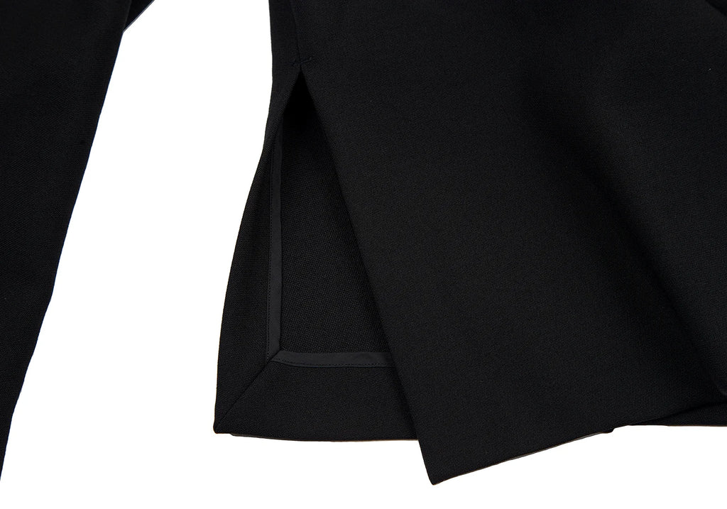 Yohji Yamamoto Japan. THE GINZA STORY COLLECTION. Black Wool Slit Design Jacket