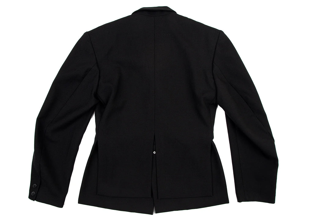 Yohji Yamamoto Japan. THE GINZA STORY COLLECTION. Black Wool Slit Design Jacket
