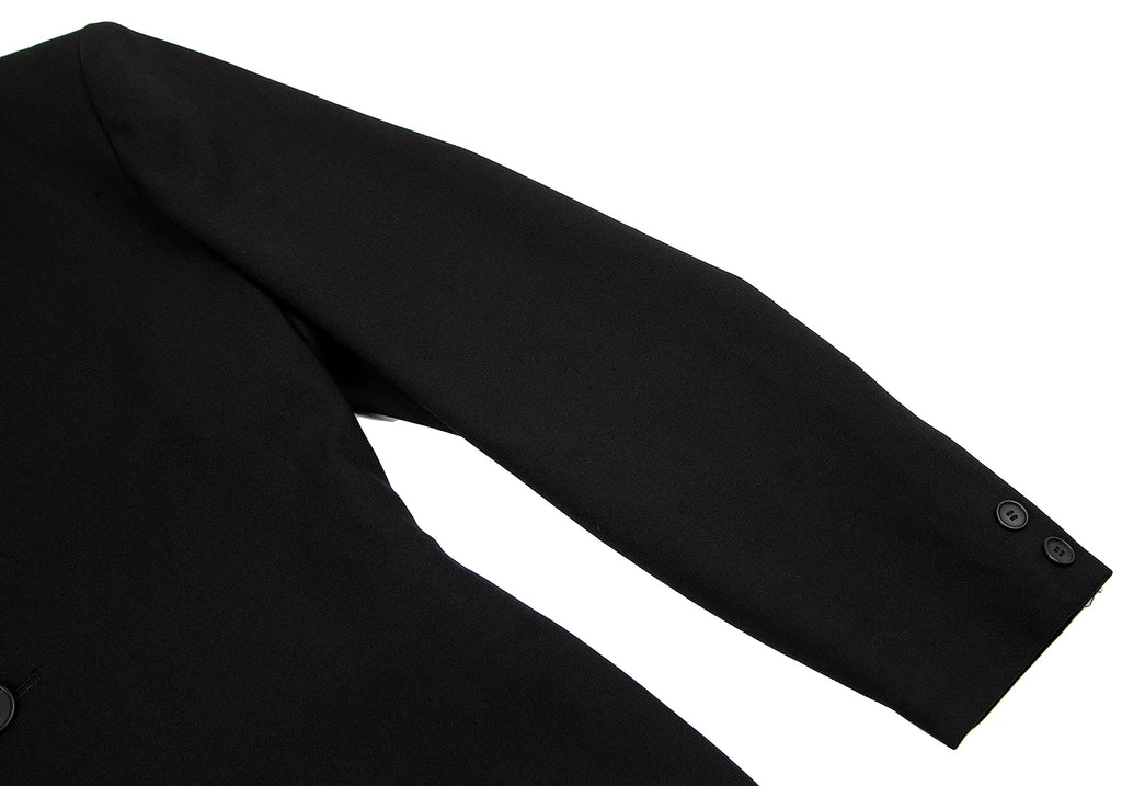 Yohji Yamamoto Japan. THE GINZA STORY COLLECTION. Black Wool Slit Design Jacket