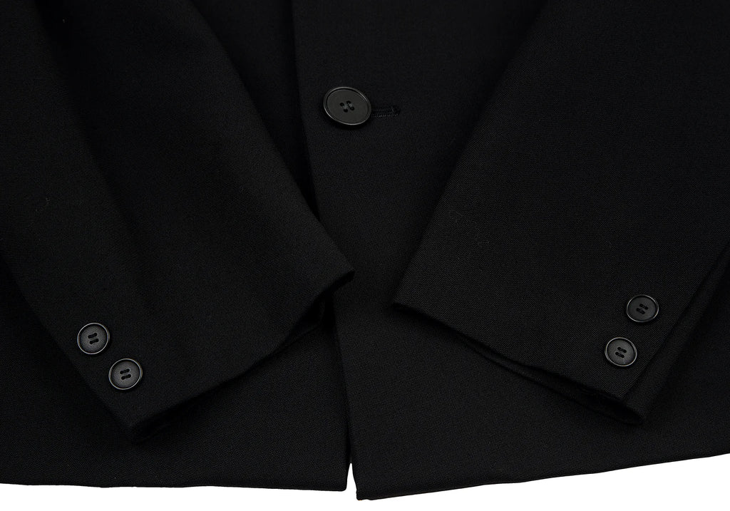 Yohji Yamamoto Japan. THE GINZA STORY COLLECTION. Black Wool Slit Design Jacket