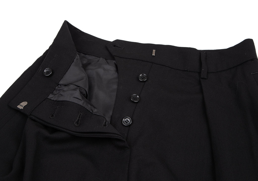 Jean Paul Gaultier Paris. FOR SEPT. PREMERIES. Black Wool Tuck Pants