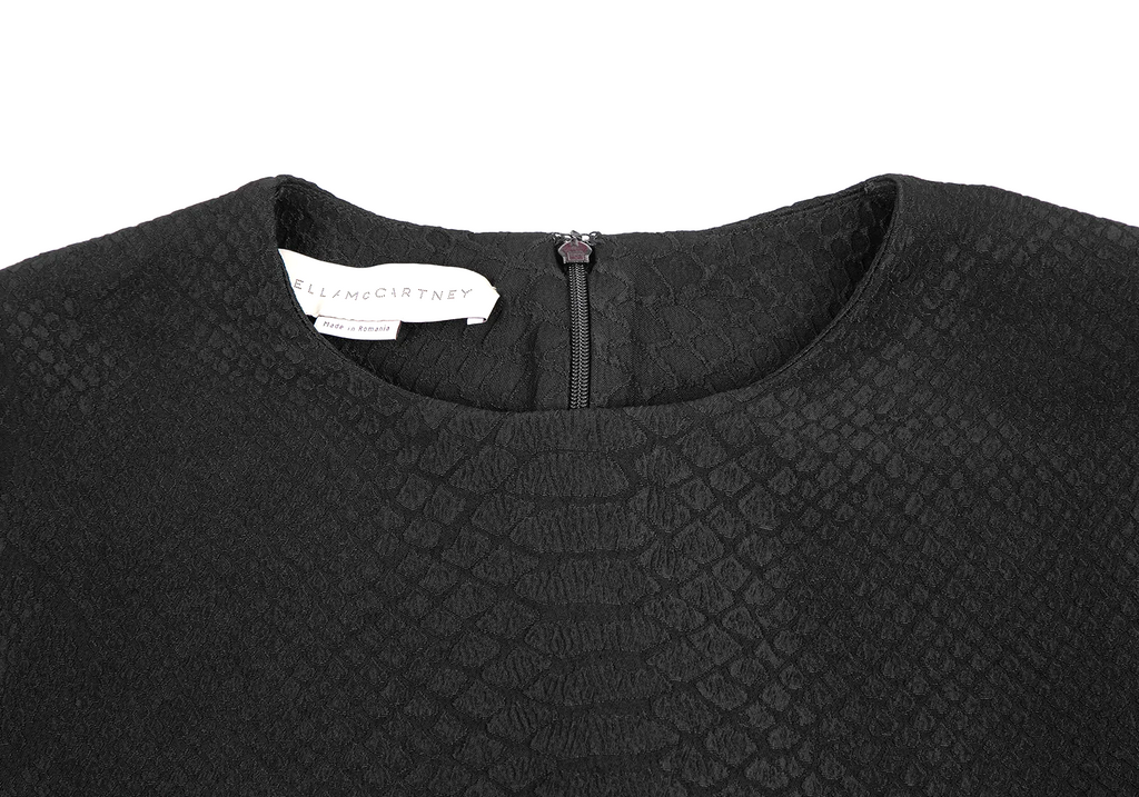 Stella McCartney UK. Black Python Jacquard Layered Dress