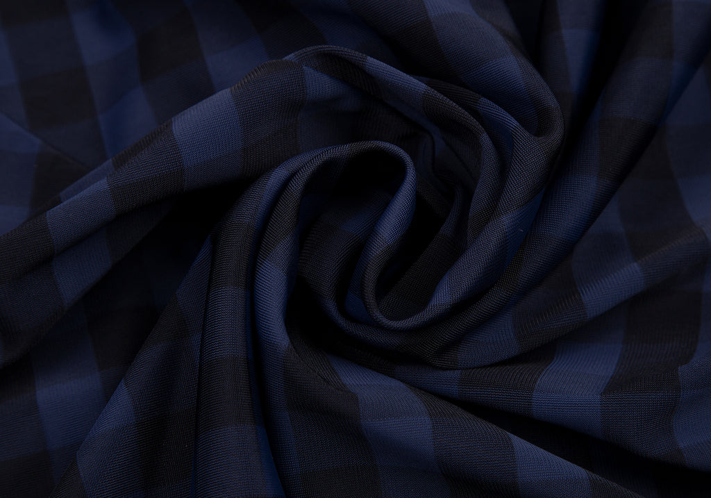 COMME des GARCONS JAPAN. TRICOT. Gingham Navy Check Curve Switching Dress