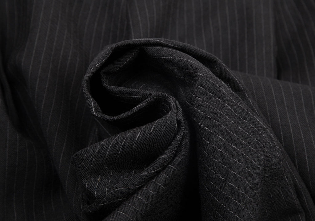 Yohji Yamamoto Japan. NOIR. Black Wool Pinstripe Super Wide Pants