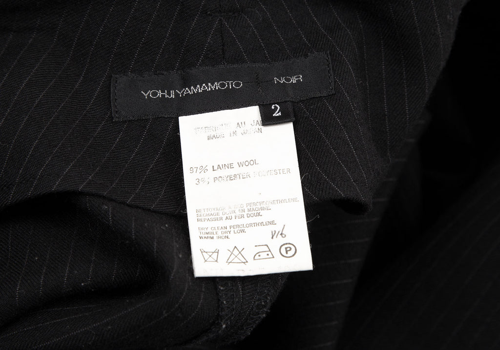 Yohji Yamamoto Japan. NOIR. Black Wool Pinstripe Super Wide Pants
