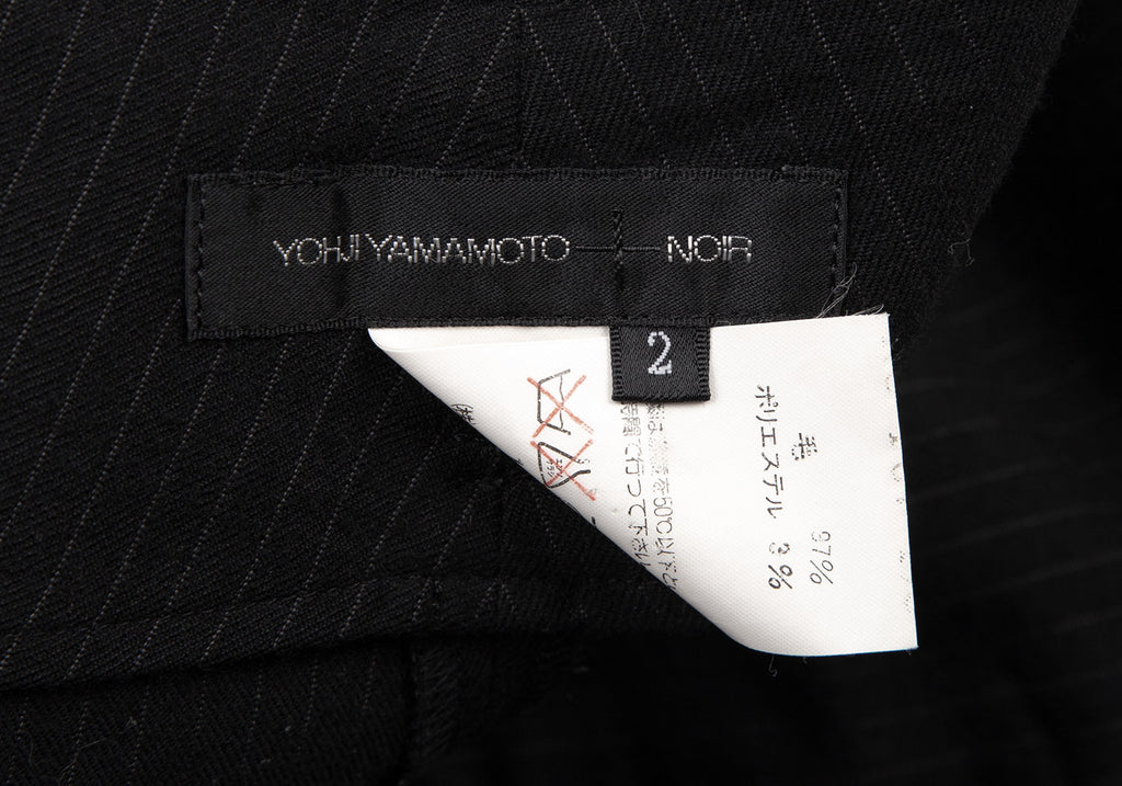 Yohji Yamamoto Japan. NOIR. Black Wool Pinstripe Super Wide Pants