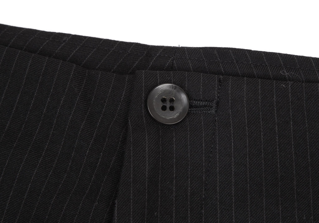 Yohji Yamamoto Japan. NOIR. Black Wool Pinstripe Super Wide Pants