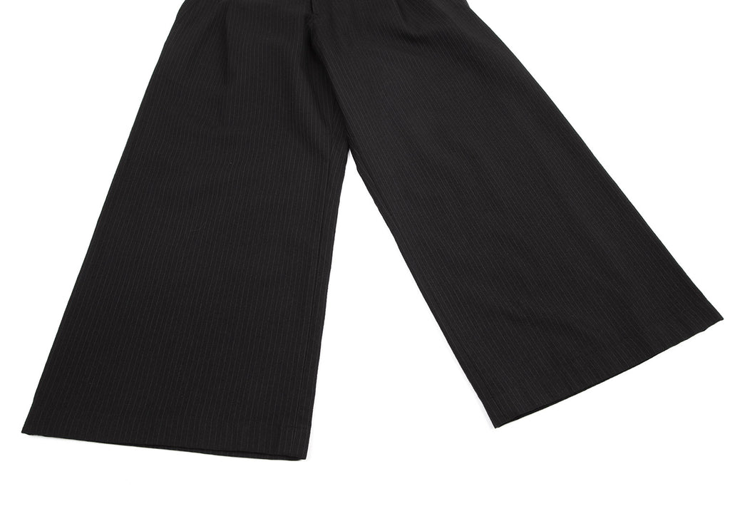Yohji Yamamoto Japan. NOIR. Black Wool Pinstripe Super Wide Pants