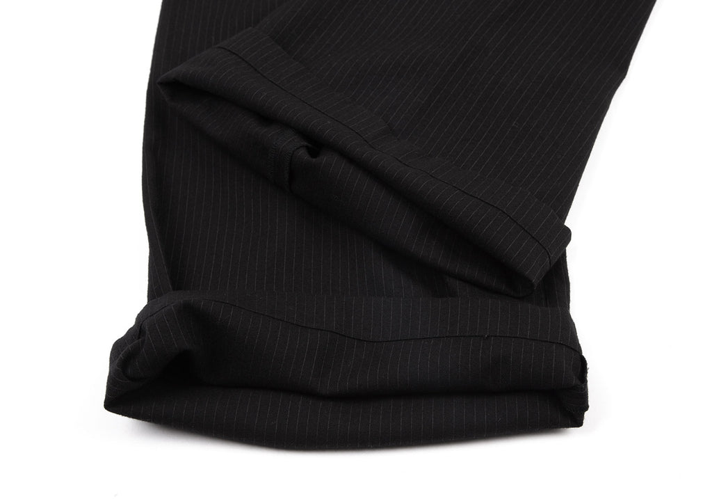 Yohji Yamamoto Japan. NOIR. Black Wool Pinstripe Super Wide Pants