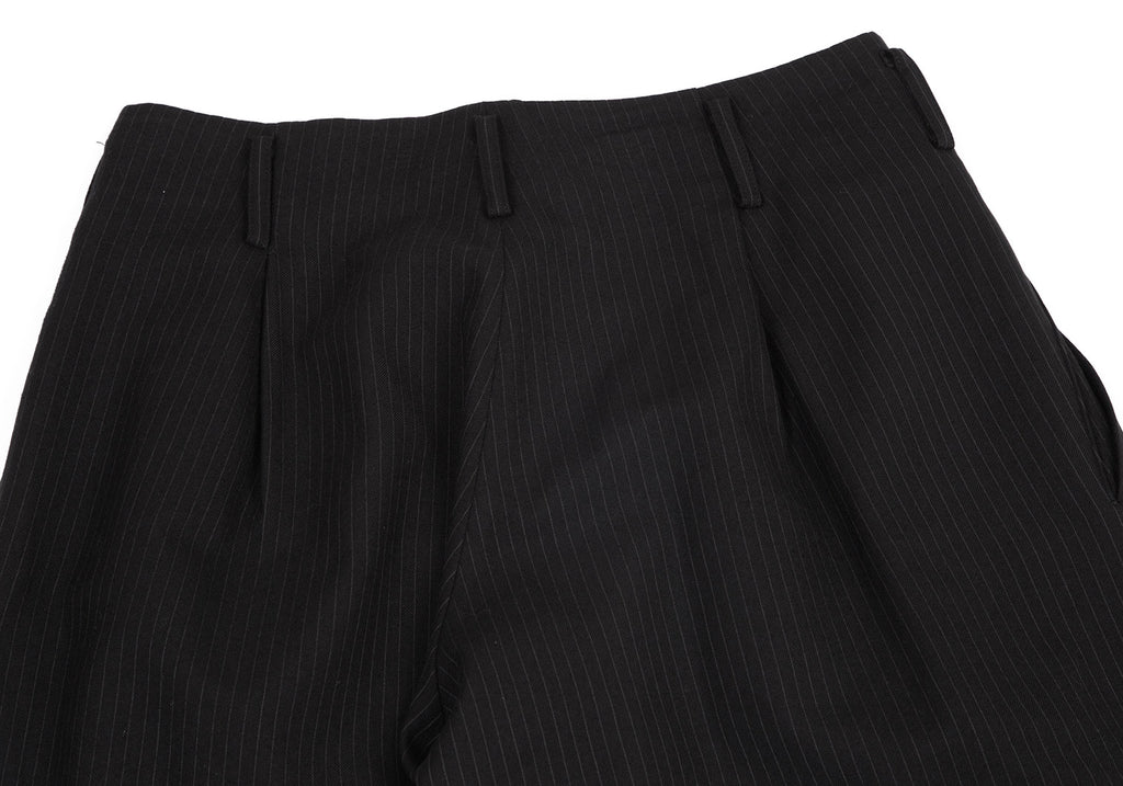 Yohji Yamamoto Japan. NOIR. Black Wool Pinstripe Super Wide Pants