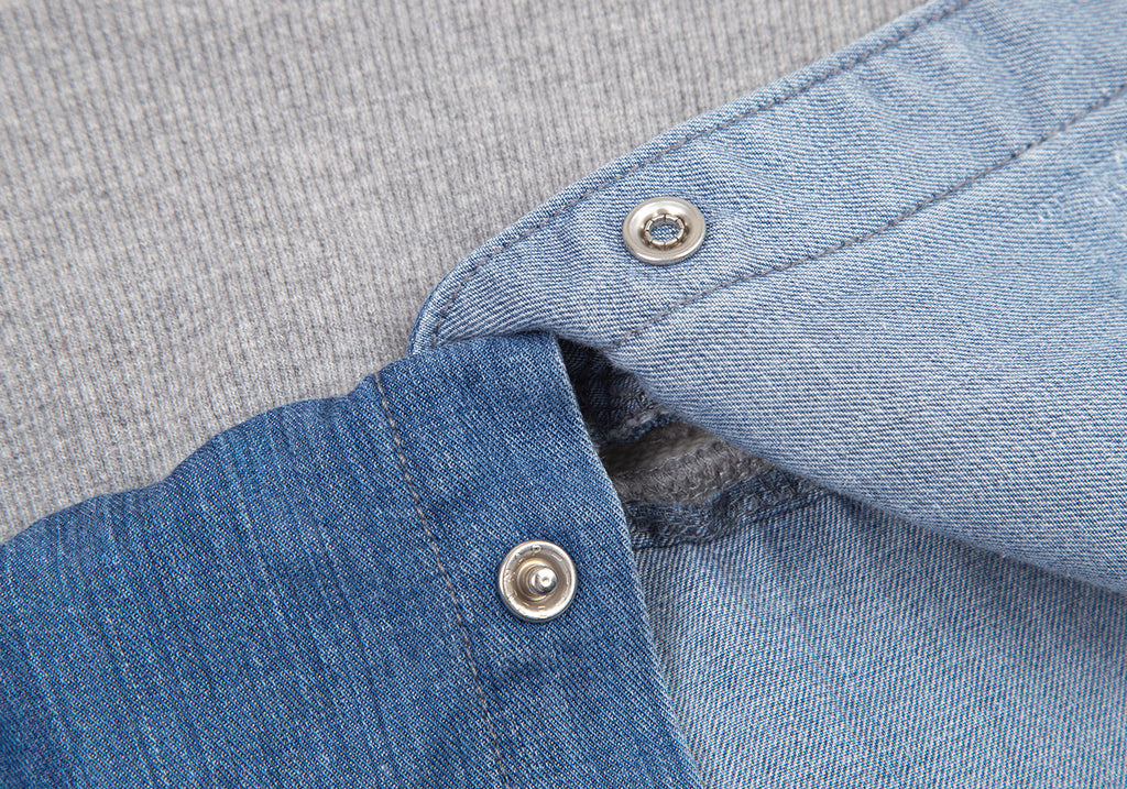 MIHARA YASUHIRO Japan.Denim Hem Grey Layered Distressed/Destroy Sweat Shirt