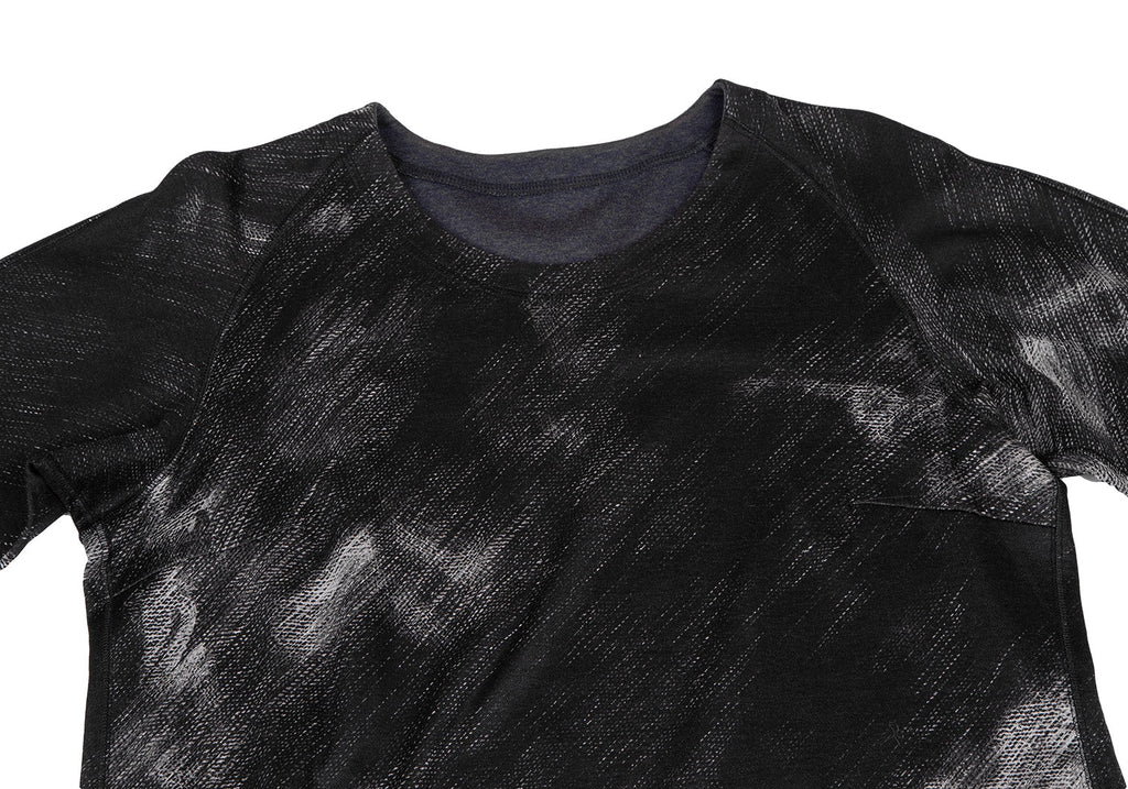 Issey Miyake Japan "HaaT" Black Faded Cotton/Rayon Printed Dress