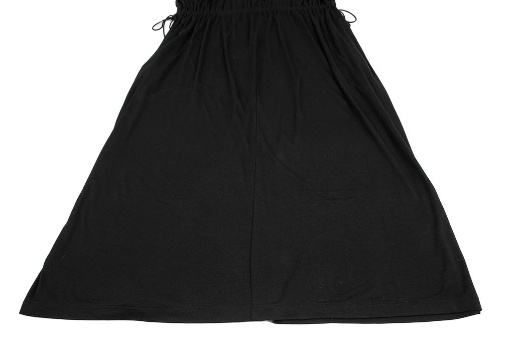 LIMI feu JAPAN. (yohji yamamoto) Black Ruched Gathered Sleeveless Dress