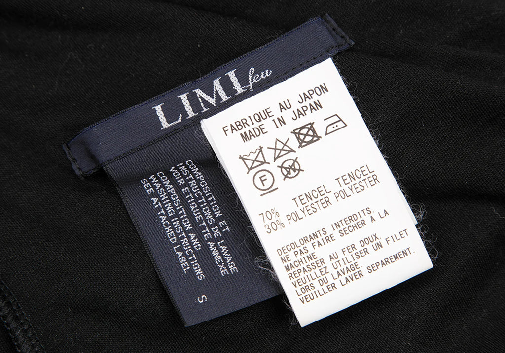 LIMI feu JAPAN. (yohji yamamoto) Black Ruched Gathered Sleeveless Dress