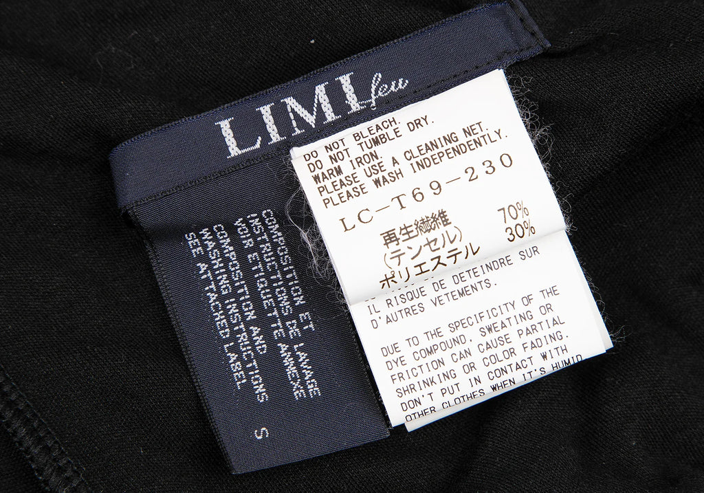 LIMI feu JAPAN. (yohji yamamoto) Black Ruched Gathered Sleeveless Dress