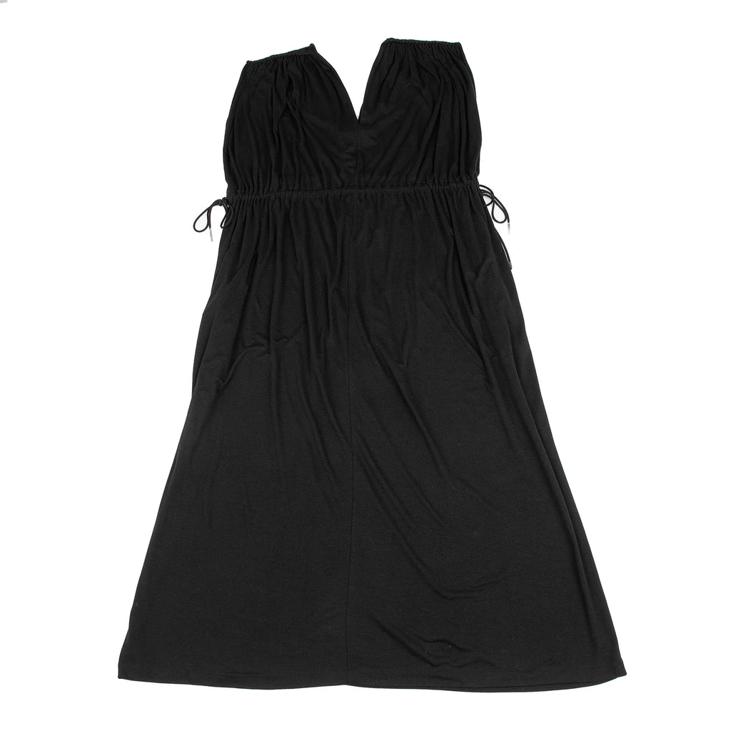 LIMI feu JAPAN. (yohji yamamoto) Black Ruched Gathered Sleeveless Dress