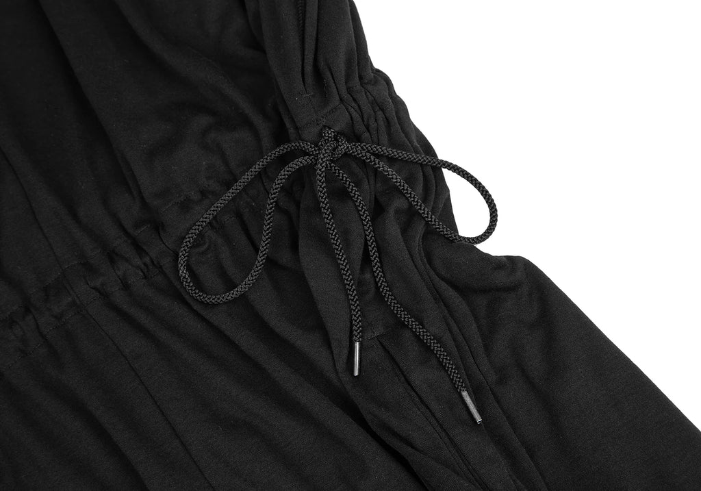 LIMI feu JAPAN. (yohji yamamoto) Black Ruched Gathered Sleeveless Dress