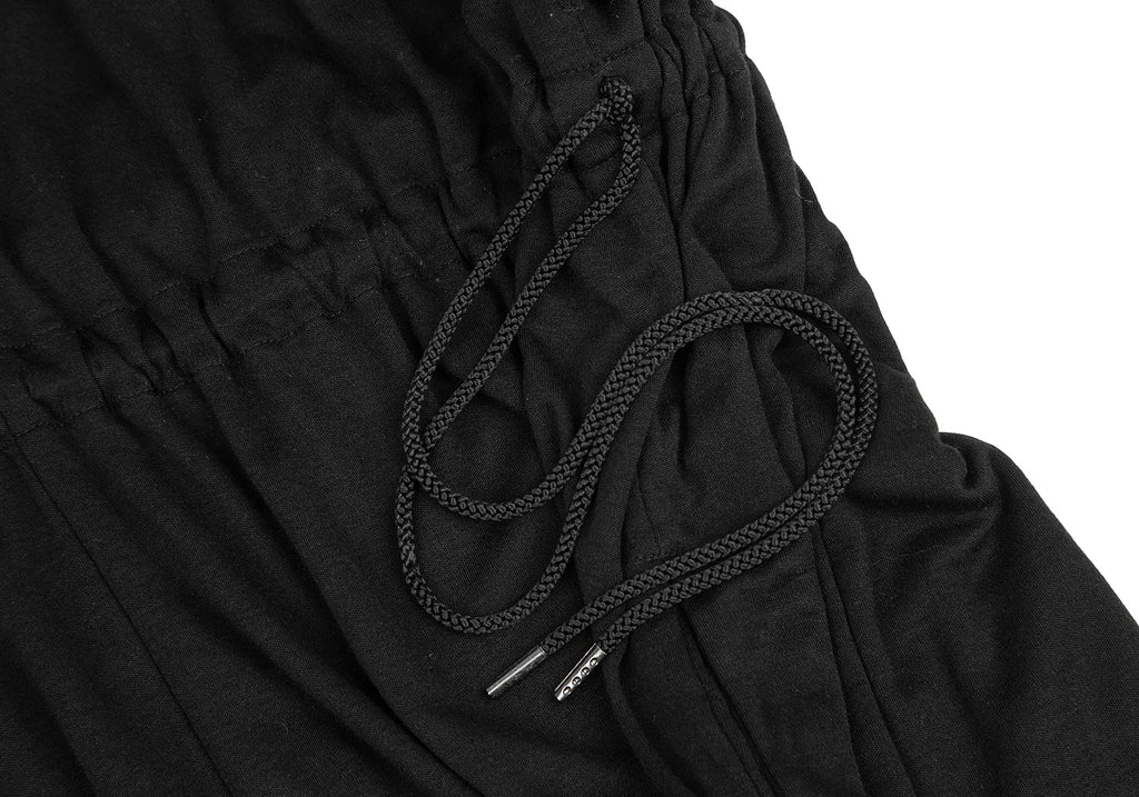 LIMI feu JAPAN. (yohji yamamoto) Black Ruched Gathered Sleeveless Dress