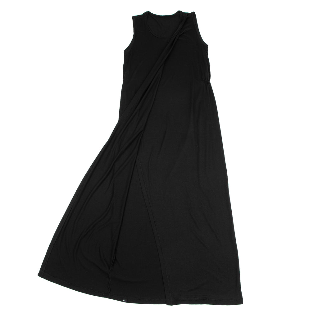 DENHA DENHAM Japan. Black Rayon Wrap Design Sleeveless Dress