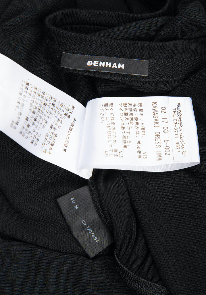 DENHA DENHAM Japan. Black Rayon Wrap Design Sleeveless Dress