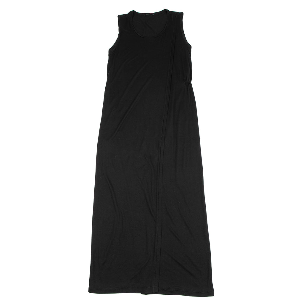 DENHA DENHAM Japan. Black Rayon Wrap Design Sleeveless Dress