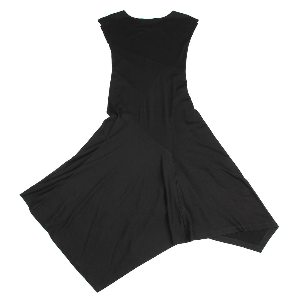 ISSEY MIYAKE JAPAN. Black Wool Panel Switching Dress