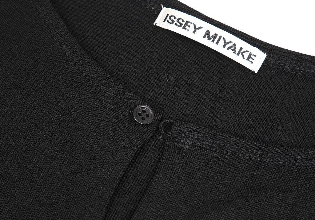 ISSEY MIYAKE JAPAN. Black Wool Panel Switching Dress