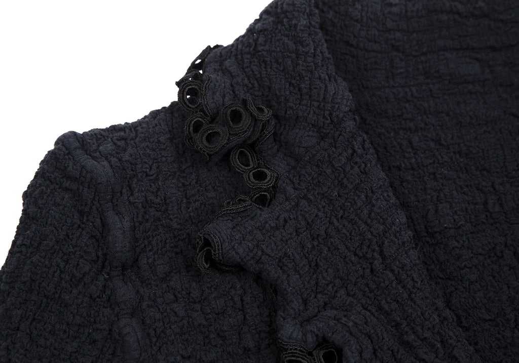 ISSEY MIYAKE JAPAN. "me" Piping Decoration Navy Cauliflower Jacket/Top