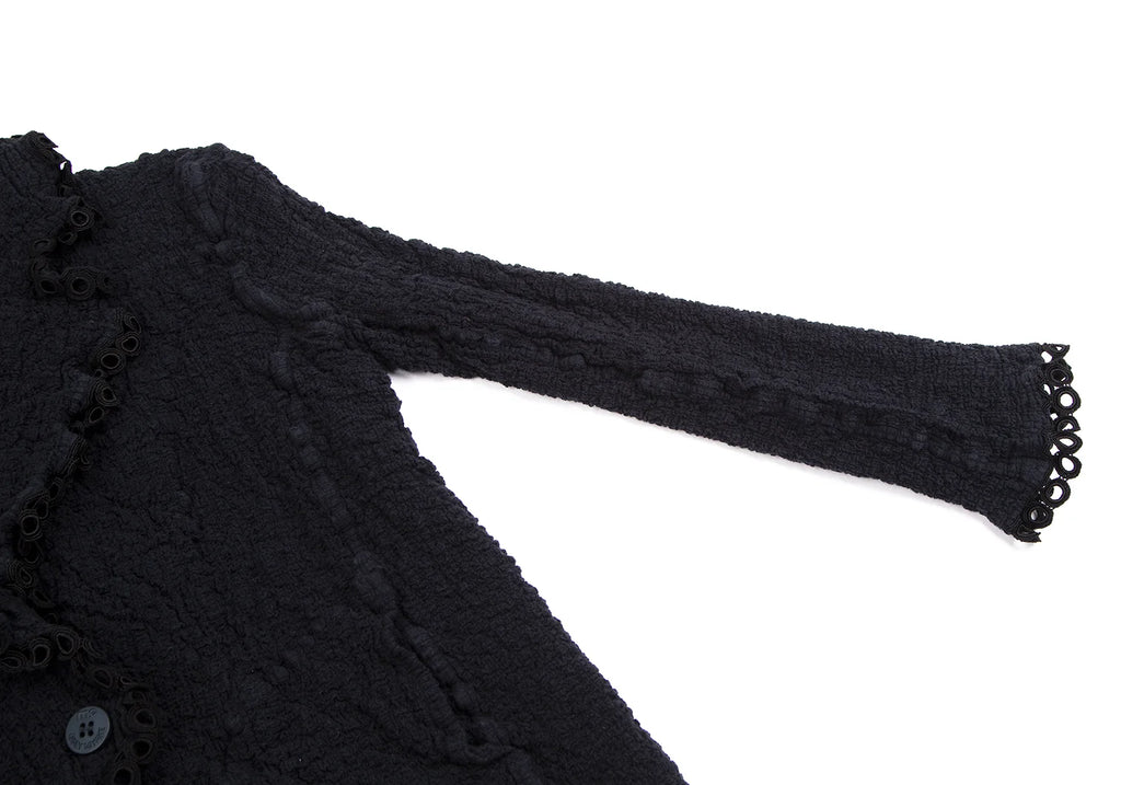 ISSEY MIYAKE JAPAN. "me" Piping Decoration Navy Cauliflower Jacket/Top