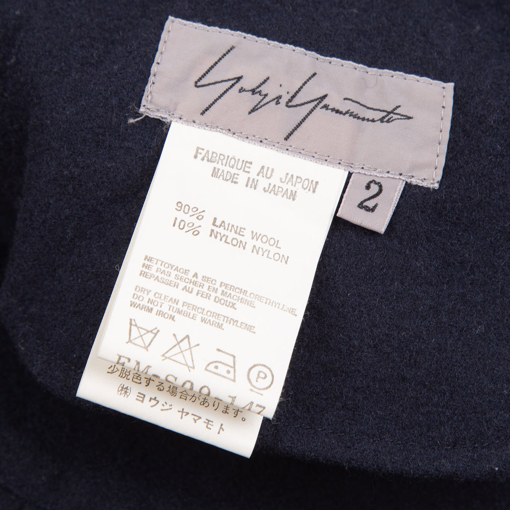 Yohji Yamamoto JAPAN. FEMME. Navy Dyed Melton Skirt