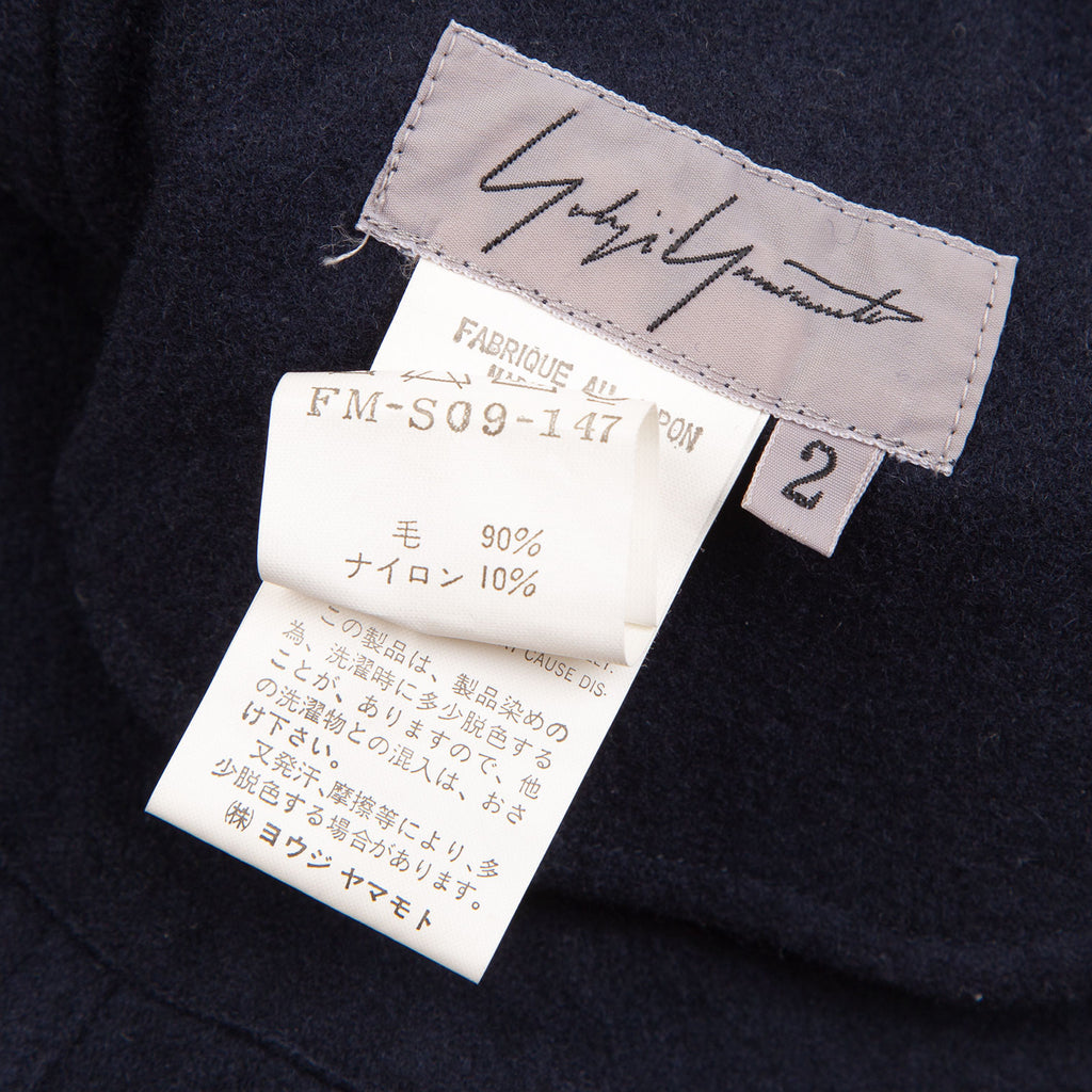 Yohji Yamamoto JAPAN. FEMME. Navy Dyed Melton Skirt