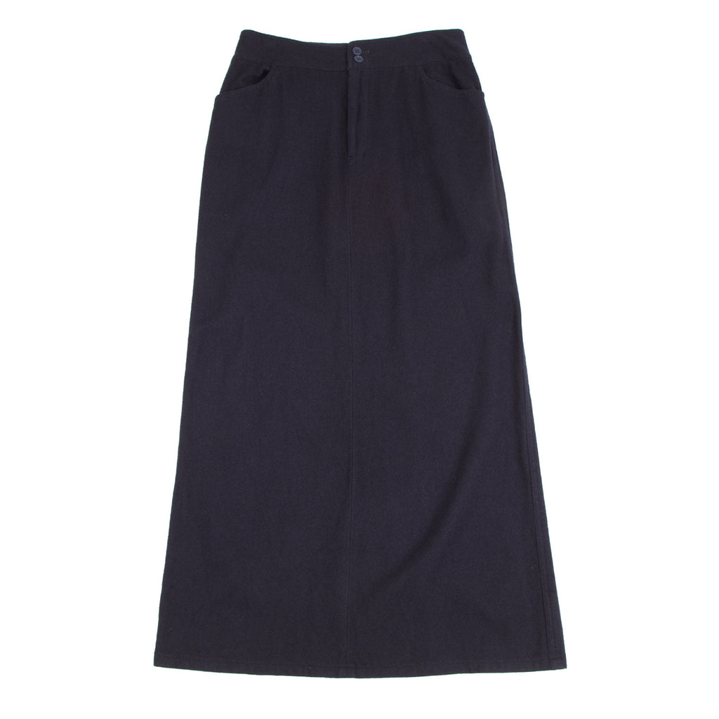 Yohji Yamamoto JAPAN. FEMME. Navy Dyed Melton Skirt
