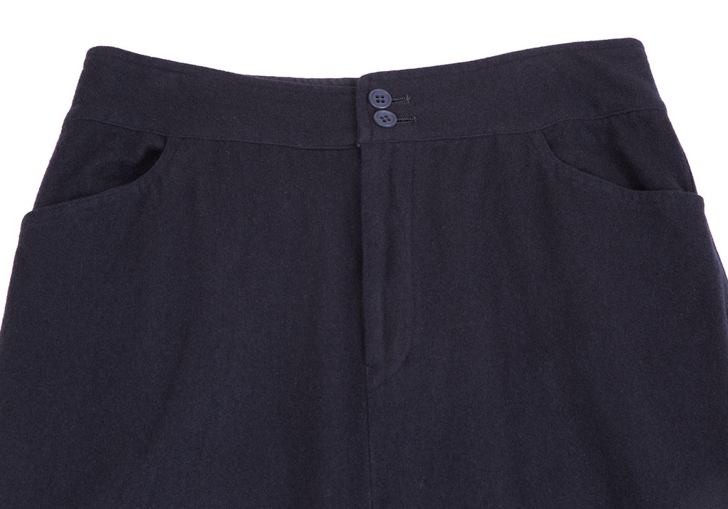 Yohji Yamamoto JAPAN. FEMME. Navy Dyed Melton Skirt
