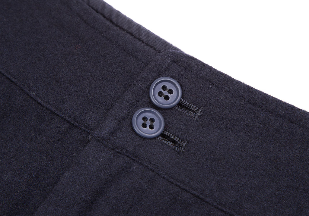 Yohji Yamamoto JAPAN. FEMME. Navy Dyed Melton Skirt