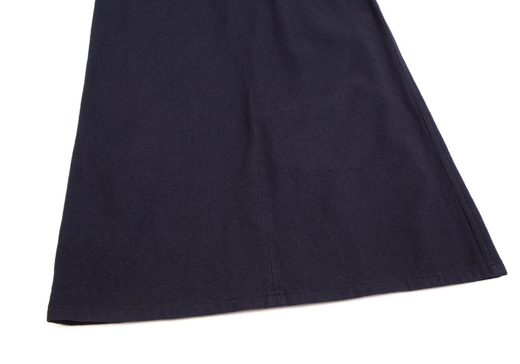 Yohji Yamamoto JAPAN. FEMME. Navy Dyed Melton Skirt