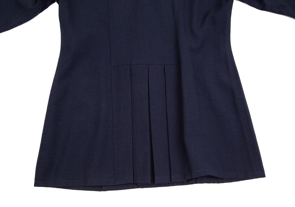 COMME des GARCONS JAPAN. TRICOT. Navy Wool Back Pleated Switching Shirt