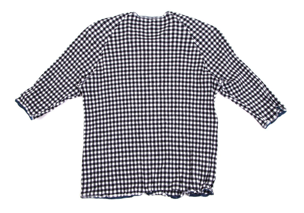 Creperie Japan. White/Black Gingham Check Top