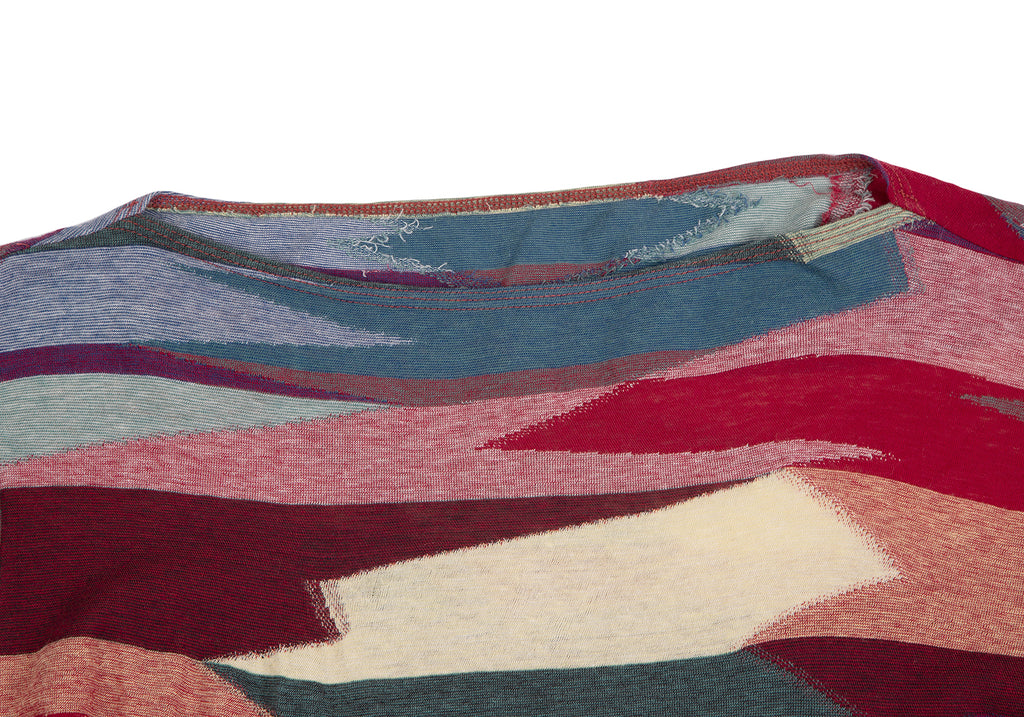 JURGEN LEHL Multi-Color Abstract Print Cotton Jacquard Shirt/Top