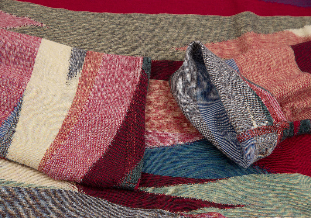 JURGEN LEHL Multi-Color Abstract Print Cotton Jacquard Shirt/Top