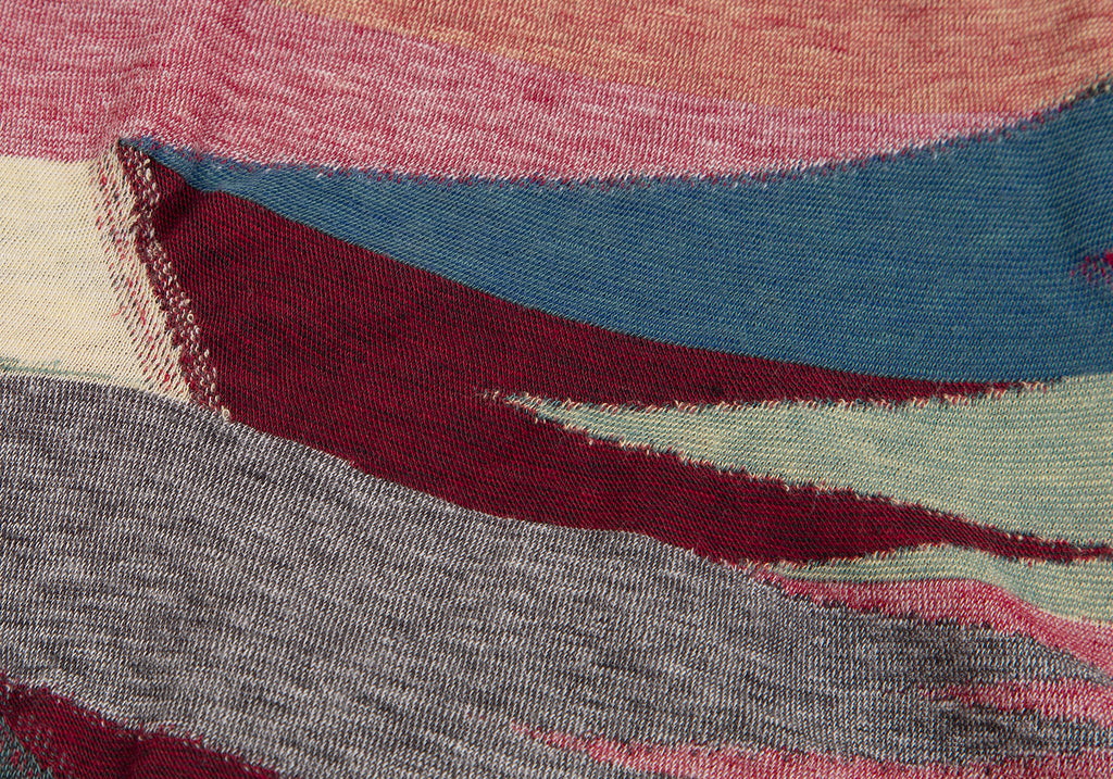 JURGEN LEHL Multi-Color Abstract Print Cotton Jacquard Shirt/Top