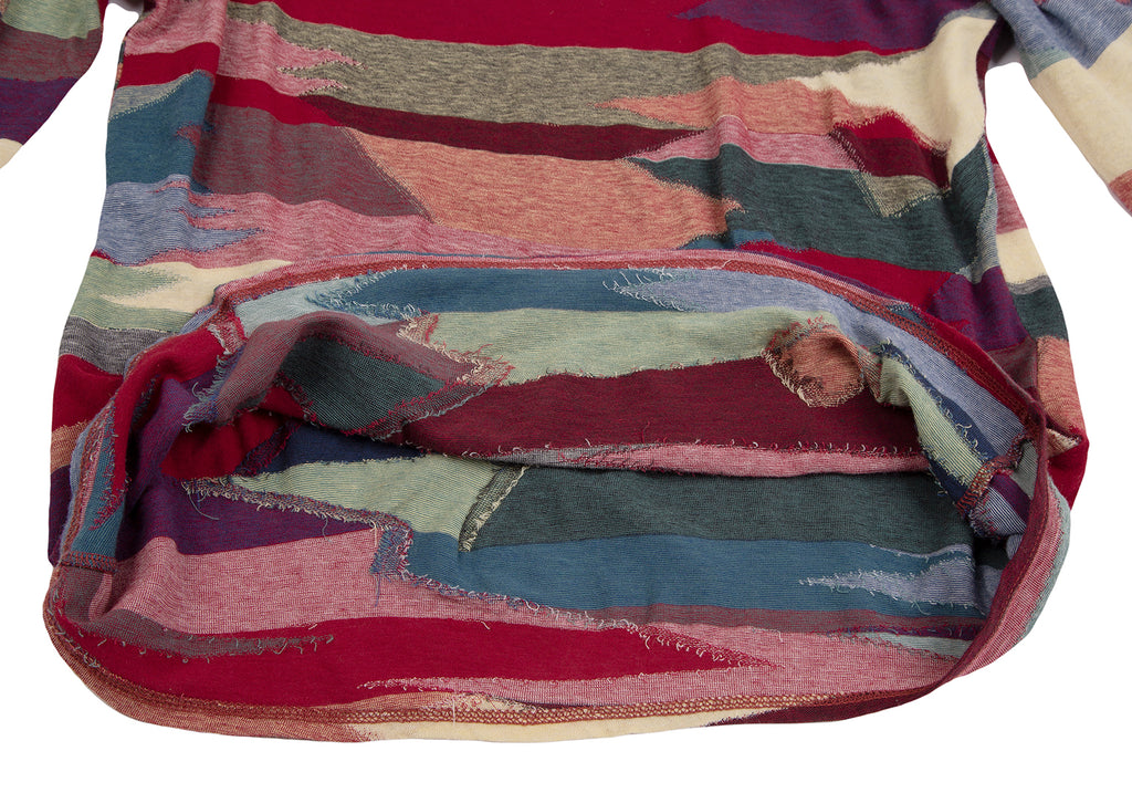 JURGEN LEHL Multi-Color Abstract Print Cotton Jacquard Shirt/Top