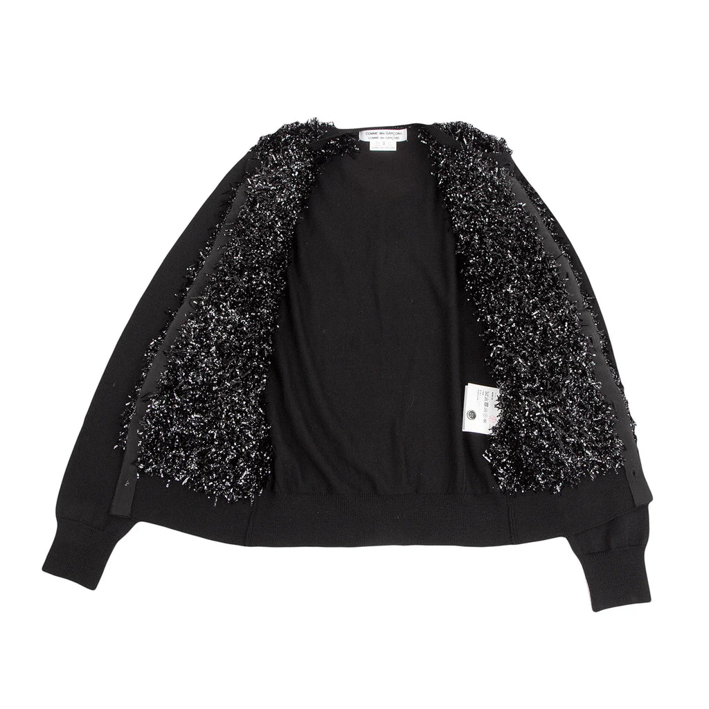 COMME des GARCONS COMME des GARCONS JAPAN. Black Front Taping Cardigan