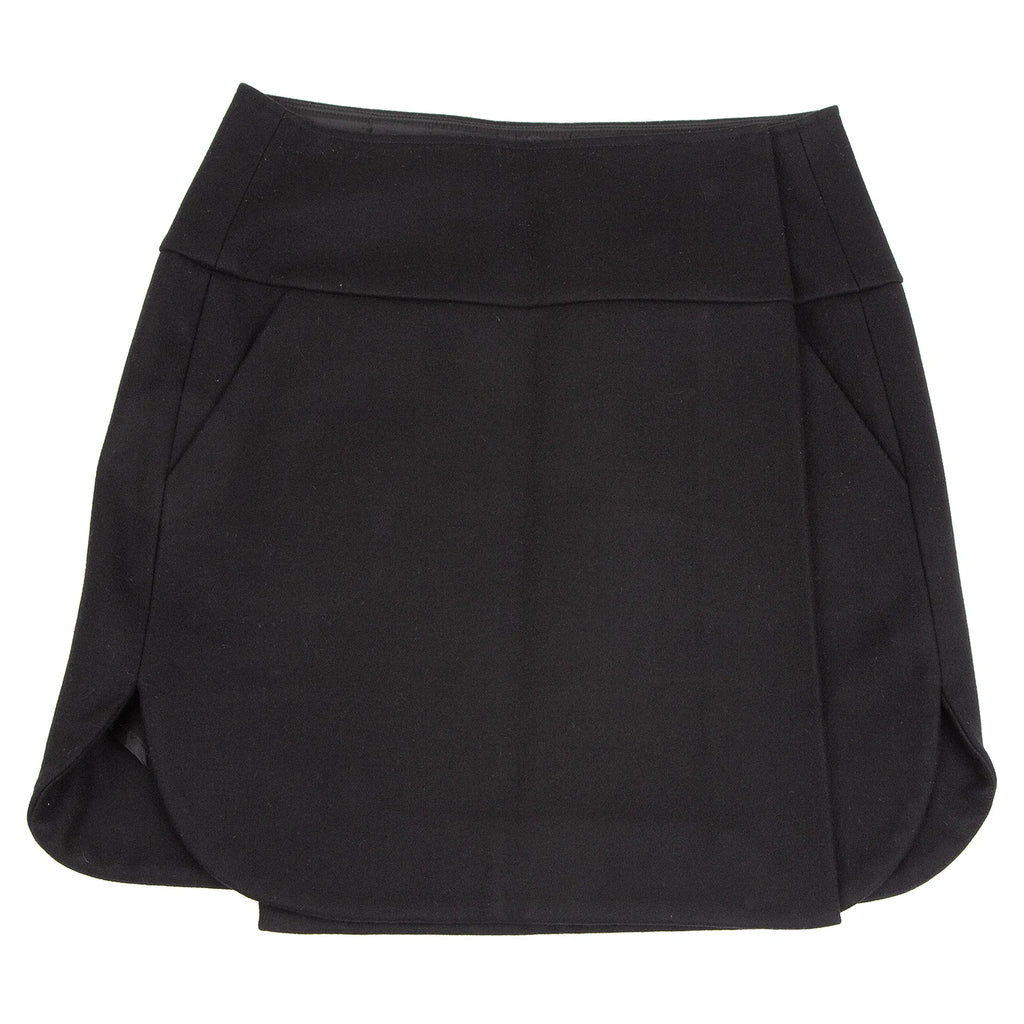JIL SANDER Black Wool Wrap Skirt