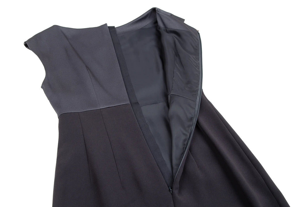 BEAUTY & YOUTH UNITED ARROWS JAPAN. Navy Polytech Switching Dress