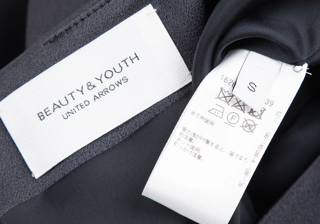 BEAUTY & YOUTH UNITED ARROWS JAPAN. Navy Polytech Switching Dress