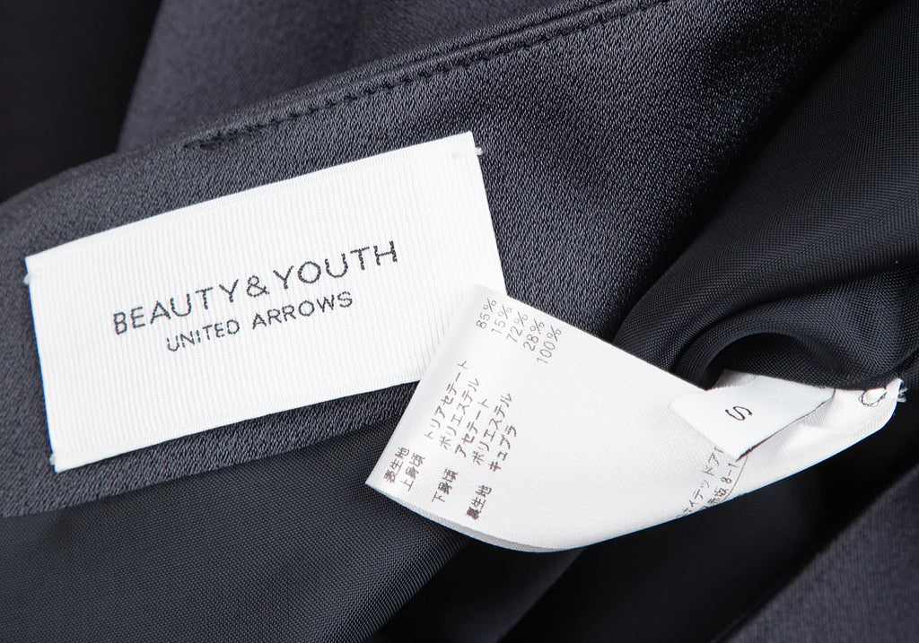 BEAUTY & YOUTH UNITED ARROWS JAPAN. Navy Polytech Switching Dress