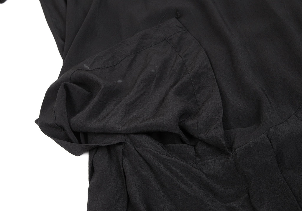 Comme des Garcons Japan. Black Silk Switching Dress