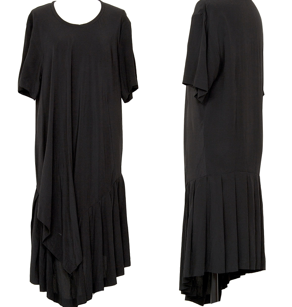 Comme des Garcons Japan. Black Silk Switching Dress