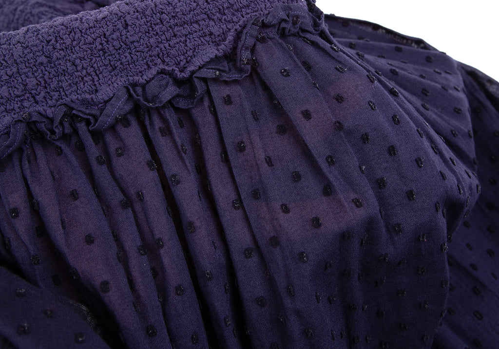 ISSEY MIYAKE JAPAN. "me" Eggplant Color Dot Jacquard Cauliflower Switching Skirt
