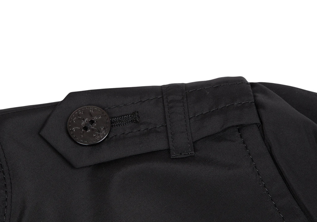 yoshie inaba JAPAN. Black Nylon Cotton Belted Coat